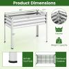imageGiantex Raised Garden Bed with Legs 44 x 22 x 32 Metal Large Elevated Planter Box for Vegetable Flower Fruit Herb Heavy Duty Outdoor Gardening Planter for Backyard Patio Balcony GraySilver
