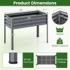 imageGiantex Raised Garden Bed with Legs 44 x 22 x 32 Metal Large Elevated Planter Box for Vegetable Flower Fruit Herb Heavy Duty Outdoor Gardening Planter for Backyard Patio Balcony GrayGray