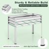 imageGiantex Raised Garden Bed with Legs amp Greenhouse Cover 44x22x60 Elevated Metal Planter Box with Rollup Door Outdoor Mini Greenhouse for Vegetable Flower Herb Patio Balcony Black2Silver