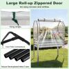 imageGiantex Raised Garden Bed with Legs amp Greenhouse Cover 44x22x60 Elevated Metal Planter Box with Rollup Door Outdoor Mini Greenhouse for Vegetable Flower Herb Patio Balcony Black2Silver