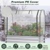 imageGiantex Raised Garden Bed with Legs amp Greenhouse Cover 44x22x60 Elevated Metal Planter Box with Rollup Door Outdoor Mini Greenhouse for Vegetable Flower Herb Patio Balcony Black2Silver