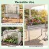 imageGiantex Raised Garden Bed with Legs amp Greenhouse Cover 44x22x60 Elevated Metal Planter Box with Rollup Door Outdoor Mini Greenhouse for Vegetable Flower Herb Patio Balcony Black2Silver