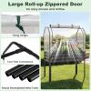 imageGiantex Raised Garden Bed with Legs amp Greenhouse Cover 44x22x60 Elevated Metal Planter Box with Rollup Door Outdoor Mini Greenhouse for Vegetable Flower Herb Patio Balcony Black2Black