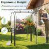 imageGiantex Raised Garden Bed with Legs amp Greenhouse Cover 44x22x60 Elevated Metal Planter Box with Rollup Door Outdoor Mini Greenhouse for Vegetable Flower Herb Patio Balcony Black2Black