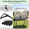 imageGiantex Raised Garden Bed with Legs amp Greenhouse Cover 44x22x60 Elevated Metal Planter Box with Rollup Door Outdoor Mini Greenhouse for Vegetable Flower Herb Patio Balcony Black2Gray