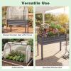 imageGiantex Raised Garden Bed with Legs amp Greenhouse Cover 44x22x60 Elevated Metal Planter Box with Rollup Door Outdoor Mini Greenhouse for Vegetable Flower Herb Patio Balcony Black2Gray