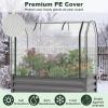 imageGiantex Raised Garden Bed with Legs amp Greenhouse Cover 44x22x60 Elevated Metal Planter Box with Rollup Door Outdoor Mini Greenhouse for Vegetable Flower Herb Patio Balcony Black2Gray
