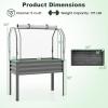 imageGiantex Raised Garden Bed with Legs amp Greenhouse Cover 44x22x60 Elevated Metal Planter Box with Rollup Door Outdoor Mini Greenhouse for Vegetable Flower Herb Patio Balcony Black2Gray