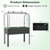imageGiantex Raised Garden Bed with Legs amp Greenhouse Cover 44x22x60 Elevated Metal Planter Box with Rollup Door Outdoor Mini Greenhouse for Vegetable Flower Herb Patio Balcony Black2Black