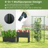 imageGiantex Raised Garden Bed with Legs amp Trellis for Climbing Plants SelfWatering Planter Box wWater Level Gauge for Vine Flower Herb Vegetable 295x135x76295x135x76