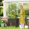 imageGiantex Raised Garden Bed with Legs amp Trellis for Climbing Plants SelfWatering Planter Box wWater Level Gauge for Vine Flower Herb Vegetable 295x135x76295x135x76