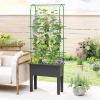 imageGiantex Raised Garden Bed with Legs amp Trellis for Climbing Plants SelfWatering Planter Box wWater Level Gauge for Vine Flower Herb Vegetable 295x135x76295x135x76