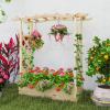 imageGiantex Raised Garden Bed with Sided Trellis amp Roof Set 2 31x16x41 Wood Elevated Planter Box Freestanding Garden Planter Raised Bed for Flowers Herbs Climbing VinesBrownNatural