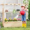imageGiantex Raised Garden Bed with Sided Trellis amp Roof Set 2 31x16x41 Wood Elevated Planter Box Freestanding Garden Planter Raised Bed for Flowers Herbs Climbing VinesBrownNatural
