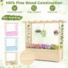 imageGiantex Raised Garden Bed with Sided Trellis amp Roof Set 2 31x16x41 Wood Elevated Planter Box Freestanding Garden Planter Raised Bed for Flowers Herbs Climbing VinesBrownNatural