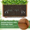 imageGiantex Raised Garden Bed with Sided Trellis amp Roof Set 2 31x16x41 Wood Elevated Planter Box Freestanding Garden Planter Raised Bed for Flowers Herbs Climbing VinesBrownBrown