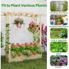 imageGiantex Raised Garden Bed with Sided Trellis amp Roof Set 2 31x16x41 Wood Elevated Planter Box Freestanding Garden Planter Raised Bed for Flowers Herbs Climbing VinesBrownNatural