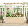imageGiantex Raised Garden Bed with Sided Trellis amp Roof Set 2 31x16x41 Wood Elevated Planter Box Freestanding Garden Planter Raised Bed for Flowers Herbs Climbing VinesBrownNatural