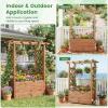 imageGiantex Raised Garden Bed with Sided Trellis amp Roof Set 2 31x16x41 Wood Elevated Planter Box Freestanding Garden Planter Raised Bed for Flowers Herbs Climbing VinesBrownBrown