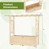 imageGiantex Raised Garden Bed with Sided Trellis amp Roof Set 2 31x16x41 Wood Elevated Planter Box Freestanding Garden Planter Raised Bed for Flowers Herbs Climbing VinesBrownNatural