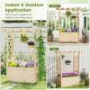 imageGiantex Raised Garden Bed with Sided Trellis amp Roof Set 2 31x16x41 Wood Elevated Planter Box Freestanding Garden Planter Raised Bed for Flowers Herbs Climbing VinesBrownNatural