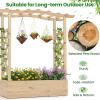 imageGiantex Raised Garden Bed with Sided Trellis amp Roof Set 2 31x16x41 Wood Elevated Planter Box Freestanding Garden Planter Raised Bed for Flowers Herbs Climbing VinesBrownNatural