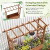 imageGiantex Raised Garden Bed with Sided Trellis amp Roof Set 2 31x16x41 Wood Elevated Planter Box Freestanding Garden Planter Raised Bed for Flowers Herbs Climbing VinesBrownBrown