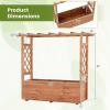 imageGiantex Raised Garden Bed with Sided Trellis amp Roof Set 2 31x16x41 Wood Elevated Planter Box Freestanding Garden Planter Raised Bed for Flowers Herbs Climbing VinesBrownBrown