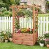 imageGiantex Raised Garden Bed with Sided Trellis amp Roof Set 2 31x16x41 Wood Elevated Planter Box Freestanding Garden Planter Raised Bed for Flowers Herbs Climbing VinesBrownBrown