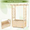 imageGiantex Raised Garden Bed with Sided Trellis amp Roof Set 2 31x16x41 Wood Elevated Planter Box Freestanding Garden Planter Raised Bed for Flowers Herbs Climbing VinesBrownNatural