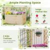 imageGiantex Raised Garden Bed with Sided Trellis amp Roof Set 2 31x16x41 Wood Elevated Planter Box Freestanding Garden Planter Raised Bed for Flowers Herbs Climbing VinesBrownNatural