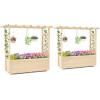 imageGiantex Raised Garden Bed with Sided Trellis amp Roof Set 2 31x16x41 Wood Elevated Planter Box Freestanding Garden Planter Raised Bed for Flowers Herbs Climbing VinesBrownNatural
