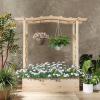 imageGiantex Raised Garden Bed with Sided Trellis amp Roof Set 2 31x16x41 Wood Elevated Planter Box Freestanding Garden Planter Raised Bed for Flowers Herbs Climbing VinesBrownNatural