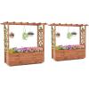 imageGiantex Raised Garden Bed with Sided Trellis amp Roof Set 2 31x16x41 Wood Elevated Planter Box Freestanding Garden Planter Raised Bed for Flowers Herbs Climbing VinesBrownBrown
