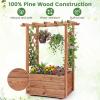 imageGiantex Raised Garden Bed with Sided Trellis amp Roof Set 2 31x16x41 Wood Elevated Planter Box Freestanding Garden Planter Raised Bed for Flowers Herbs Climbing VinesBrownBrown