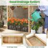 imageGiantex Raised Garden Bed with Sided Trellis amp Roof Set 2 31x16x41 Wood Elevated Planter Box Freestanding Garden Planter Raised Bed for Flowers Herbs Climbing VinesBrownNatural