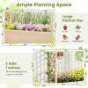 imageGiantex Raised Garden Bed with Sided Trellis amp Roof Set 2 31x16x41 Wood Elevated Planter Box Freestanding Garden Planter Raised Bed for Flowers Herbs Climbing VinesBrownNatural