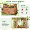 imageGiantex Raised Garden Bed with Sided Trellis amp Roof Set 2 31x16x41 Wood Elevated Planter Box Freestanding Garden Planter Raised Bed for Flowers Herbs Climbing VinesBrownBrown