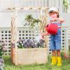 imageGiantex Raised Garden Bed with Sided Trellis amp Roof Set 2 31x16x41 Wood Elevated Planter Box Freestanding Garden Planter Raised Bed for Flowers Herbs Climbing VinesBrownNatural