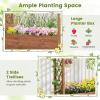 imageGiantex Raised Garden Bed with Sided Trellis amp Roof Set 2 31x16x41 Wood Elevated Planter Box Freestanding Garden Planter Raised Bed for Flowers Herbs Climbing VinesBrownBrown