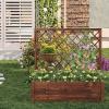 imageGiantex Raised Garden Bed with Trellis 39x14x40 Wood Elevated Planter Box wDrainage Hole for Climbing Vine Flower Herb Vegetable Fruit Planting Container for Indoor Outdoor Patio BalconyCoffee Brown