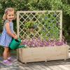 imageGiantex Raised Garden Bed with Trellis 39x14x40 Wood Elevated Planter Box wDrainage Hole for Climbing Vine Flower Herb Vegetable Fruit Planting Container for Indoor Outdoor Patio BalconyNatural