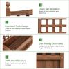 imageGiantex Raised Garden Bed with Trellis 39x14x40 Wood Elevated Planter Box wDrainage Hole for Climbing Vine Flower Herb Vegetable Fruit Planting Container for Indoor Outdoor Patio BalconyBrown
