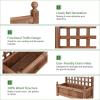imageGiantex Raised Garden Bed with Trellis 39x14x40 Wood Elevated Planter Box wDrainage Hole for Climbing Vine Flower Herb Vegetable Fruit Planting Container for Indoor Outdoor Patio BalconyBrown