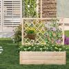 imageGiantex Raised Garden Bed with Trellis 39x14x40 Wood Elevated Planter Box wDrainage Hole for Climbing Vine Flower Herb Vegetable Fruit Planting Container for Indoor Outdoor Patio BalconyNatural