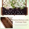imageGiantex Raised Garden Bed with Trellis 39x14x40 Wood Elevated Planter Box wDrainage Hole for Climbing Vine Flower Herb Vegetable Fruit Planting Container for Indoor Outdoor Patio BalconyCoffee Brown