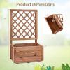 imageGiantex Raised Garden Bed with Trellis 39x14x40 Wood Elevated Planter Box wDrainage Hole for Climbing Vine Flower Herb Vegetable Fruit Planting Container for Indoor Outdoor Patio BalconyCoffee Brown