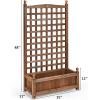 imageGiantex Raised Garden Bed with Trellis 39x14x40 Wood Elevated Planter Box wDrainage Hole for Climbing Vine Flower Herb Vegetable Fruit Planting Container for Indoor Outdoor Patio BalconyBrown