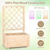 imageGiantex Raised Garden Bed with Trellis 39x14x40 Wood Elevated Planter Box wDrainage Hole for Climbing Vine Flower Herb Vegetable Fruit Planting Container for Indoor Outdoor Patio BalconyNatural