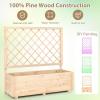 imageGiantex Raised Garden Bed with Trellis 39x14x40 Wood Elevated Planter Box wDrainage Hole for Climbing Vine Flower Herb Vegetable Fruit Planting Container for Indoor Outdoor Patio BalconyNatural